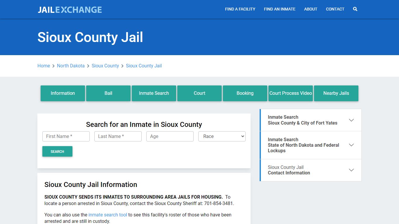 Sioux County Jail Roster Lookup, ND, Inmate Search